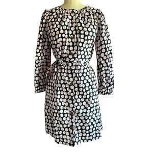 Womens Dress Size Large Pink Black Polka Dot Retro Classic Professional Business